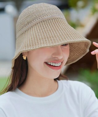 Tiaclasse リボンニットバケットハット ベージュ