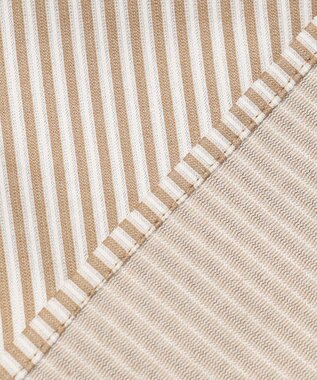 J.PRESS LADIES ストライプジャガード バンドカラー カットソー キャメルストライプ系