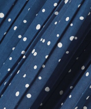 ANY 【2SET】ミニロゴトップス×ドットプリーツスカート セット ブルー×ブルー