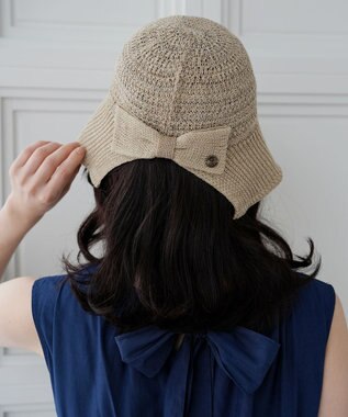Tiaclasse リボンニットバケットハット ベージュ