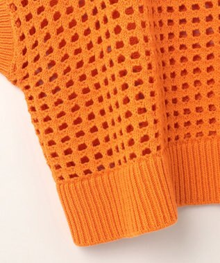 GRACE CONTINENTAL メッシュルーズニットトップ オレンジ