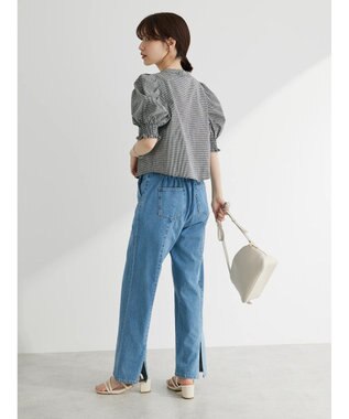 Green Parks ・ＥＬＥＮＣＡＲＥ　ＤＵＥ　バックスリットデニムパンツ Light Indigo