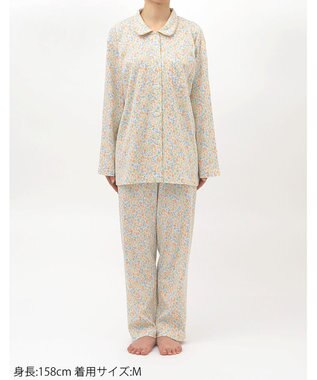 Wing パジャマ 綿100%(本体) スムース素材 長袖 長ズボン レディース EP7046 ウイング／ワコール オレンジ