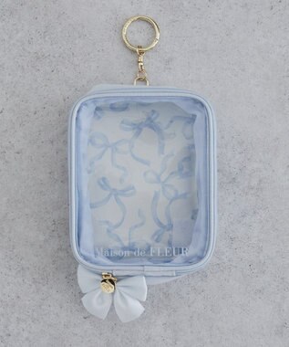 Maison de FLEUR リボンプリントクリアポーチ Light Blue