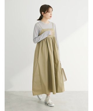 Green Parks 配色ステッチシアーリブプルオーバー Gray