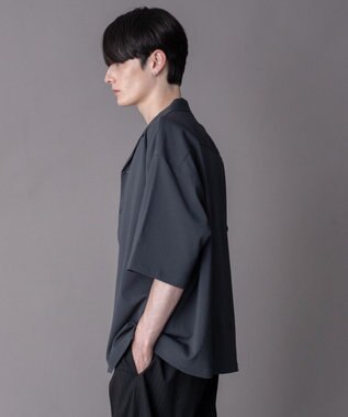 WEGO 【ユニセックス着用ITEM】クレープオープンカラーシャツ（SS） ブラック中濃色