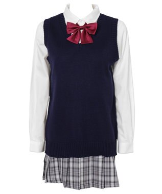WEGO 【SCHOOLITEM】ベーシックニットベスト ネイビー
