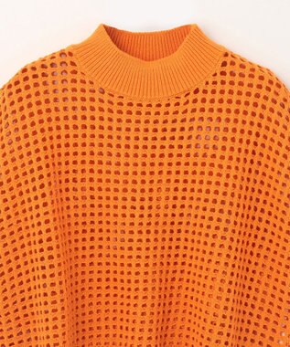 GRACE CONTINENTAL メッシュルーズニットトップ オレンジ