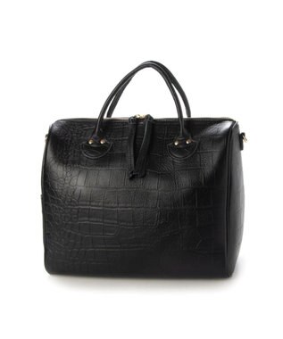 UNBILLION perche 牛革オイル2wayテープショルダー クロコブラック