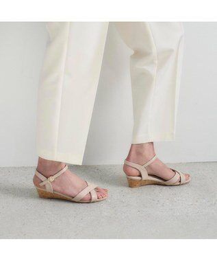 MODE ET JACOMO <noyau>ヒールクロスベルトサンダル ベージュ