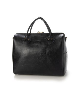 UNBILLION perche 牛革オイル2wayテープショルダー クロコブラック