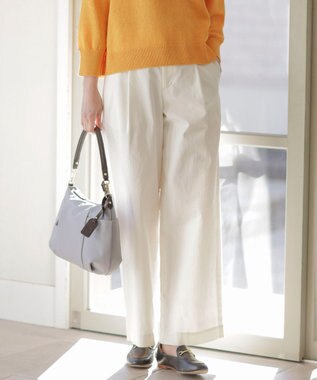 【洗える】20チノストレッチ ワイドパンツ