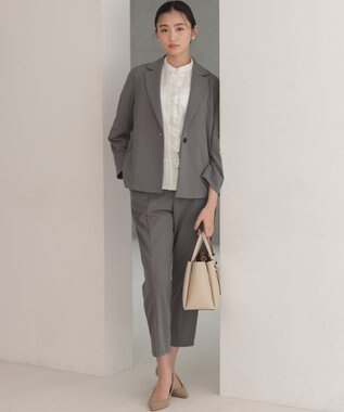 組曲 【WEB限定】ジョーゼットジャージー ジャケット グレー系