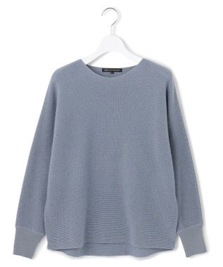 23区 L 【洗える】ラメウール ドルマンスリーブ ニット サックスブルー系