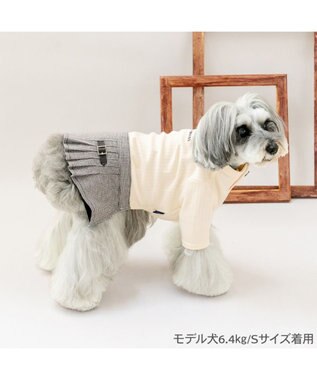 PET PARADISE J.PRESS ちどり柄 スカートつなぎ 小型犬 ホワイト