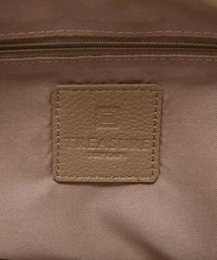 TOPKAPI 【TREASURE TOPKAPI】シュリンクレザー レース 刺しゅう ショルダー付 トートバッグ グレージュ