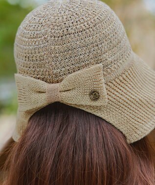 Tiaclasse リボンニットバケットハット ベージュ
