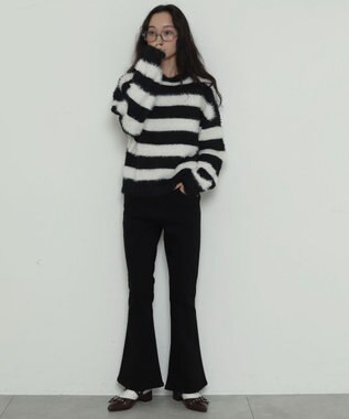 WEGO ストレッチフレアデニムパンツ ブラックその他