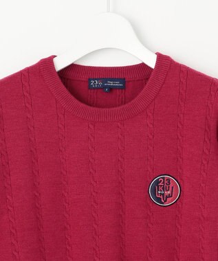23区GOLF 【WOMEN】【洗える】ストレッチカラー ニット オールドローズ系