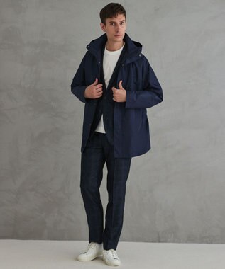 GOTAIRIKU ダウンライナー装着可【仕事で着用可】メランジシャンブレー スプリングブルゾン(26年モデル) ダルブルー系