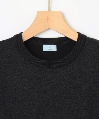 組曲 S 【WEB限定・2SET】5分袖ラメ入りアンサンブルニット ブラック系