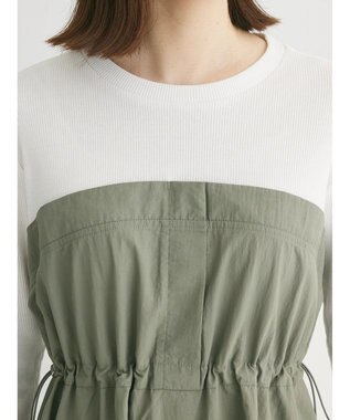 Green Parks ドロストドッキングワンピース Khaki