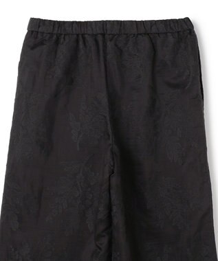 UNFILO L 【ウエストゴム】ボタニカル エンブロイダリー パンツ ブラック