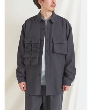 CRAFT STANDARD BOUTIQUE ポリエステルツイルポケッタブルシャツ Charcoal Gray