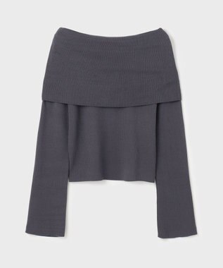 GRACE CONTINENTAL オフショルニットトップ グレー