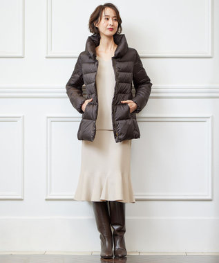 自由区 【XSサイズ～/洗える】ブライトダウン ミドル丈ダウンコート ダークブラウン系5