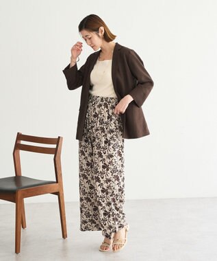 YECCA VECCA アートプリントスリットワイドパンツ Multi