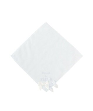 Maison de FLEUR バイカラーリボンタオルハンカチ Sax