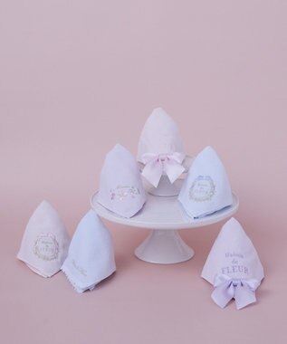 Maison de FLEUR バイカラーリボンタオルハンカチ Pink