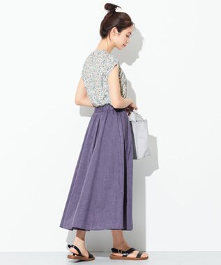 ANY 【ウエストゴム】シャンブレーライク スカート パープル