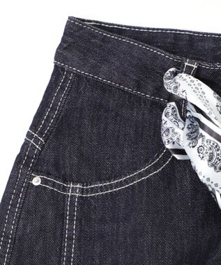 WEGO バンダナ付きリジットワイドデニム デニム濃色