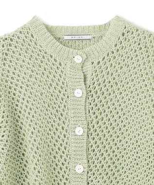 BEIGE， 【S-size】CACTUS / メッシュカーディガン Sage x White