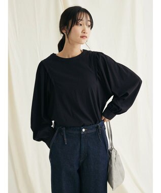 CRAFT STANDARD BOUTIQUE レーヨンデシンドルマンブラウス Black