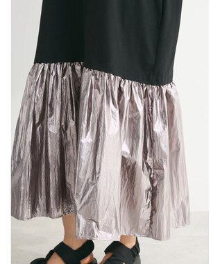 Green Parks ・ＥＬＥＮＣＡＲＥ　ＤＵＥ　メタリック切替ＴＥＥワンピ Black