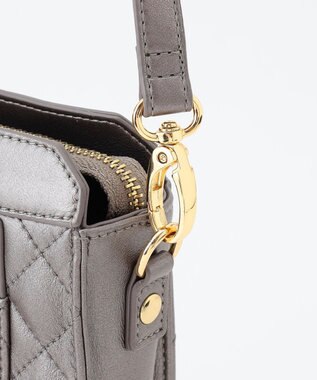 LA BAGAGERIE シープキルトWストラップスクエアショルダー ガンメタリック