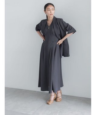 Te chichi ミックスツイルジャンスカワンピース(セットアップ可)《2026 SUMMER LOOK item》 チャコールグレー