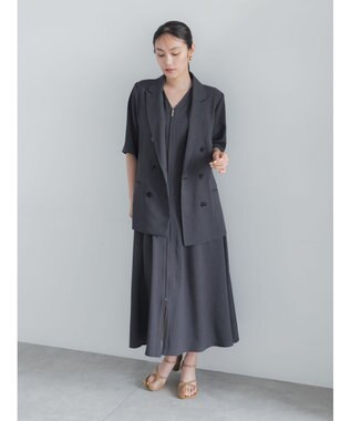 Te chichi ミックスツイルジャンスカワンピース(セットアップ可)《2026 SUMMER LOOK item》 チャコールグレー
