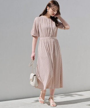 ANY SIS 【接触冷感・吸水速乾・UVケア】エアリードレープスムース ワンピース ローズグレー系