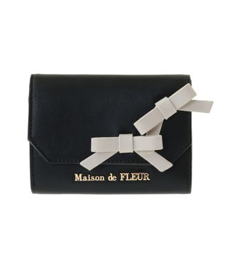 Maison de FLEUR プチリボンウォレット Black
