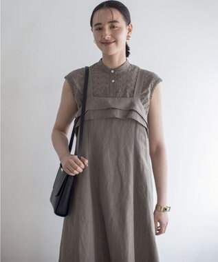 組曲 L エンブロイダリーレースノースリーブ ブラウス モカグレー系9