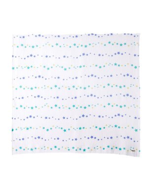 MIKI HOUSE HOT BISCUITS 二重織ガーゼのマルチケット ブルー