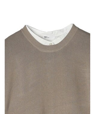 CRAFT STANDARD BOUTIQUE 【洗える】ニットベスト+シャツワンピースSET-B Gray Beige