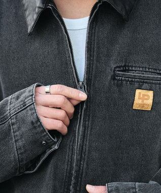 WEGO 【ユニセックス着用ITEM/MLサイズ展開】ワーカーズデニムZIPジャケット デニムブラックソノタ