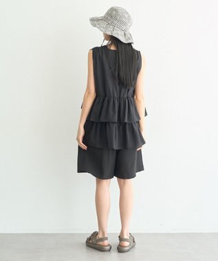 earth music&ecology 【セットアップ対応】ウエストリボンバミューダパンツ Black