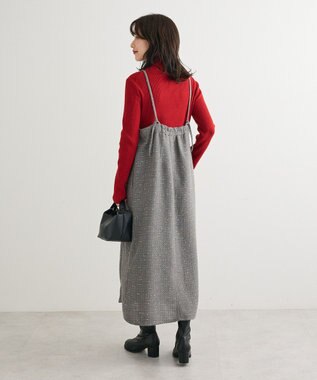 Green Parks フロントＺＩＰツイードキャミワンピース Gray