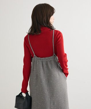 Green Parks フロントＺＩＰツイードキャミワンピース Gray